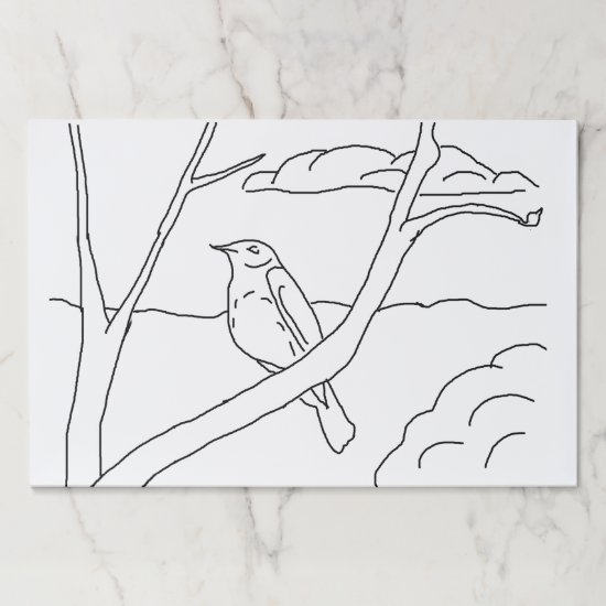 Tearaway pad - Bird in Bare Branches to Color