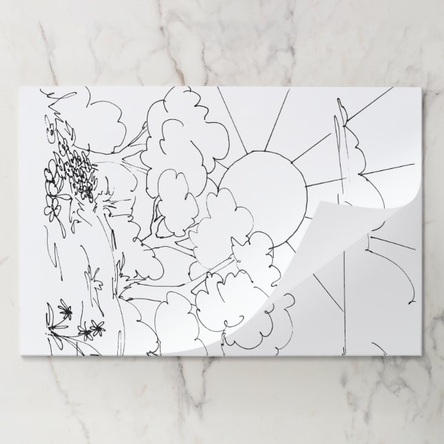 Tearaway pad - Morning Scene to Color (Folded)