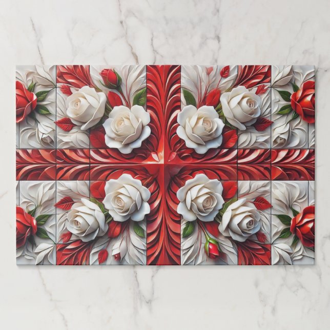 Tearaway paper pad with English Roses (Front)