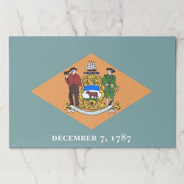 Tearaway paper pad with Flag of Delaware, USA (Front)