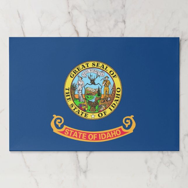 Tearaway paper pad with Flag of Idaho State, USA (Front)