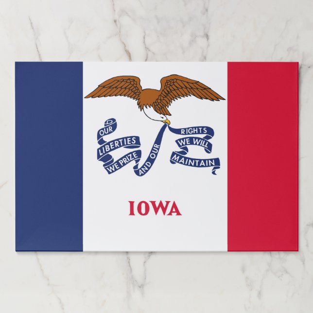 Tearaway paper pad with Flag of Iowa, USA (Front)