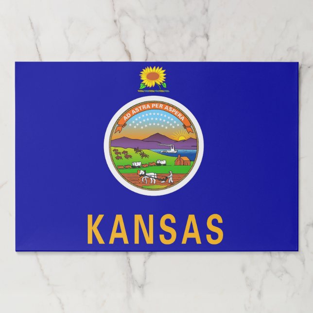 Tearaway paper pad with Flag of Kansas, USA (Front)