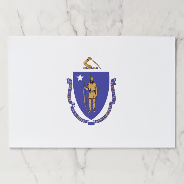 Tearaway paper pad with Flag of Massachusetts, USA (Front)