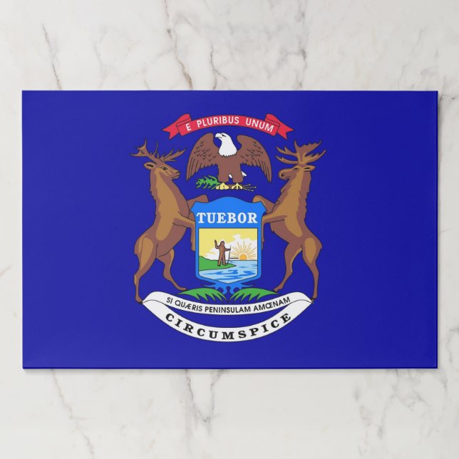 Tearaway paper pad with Flag of Michigan, USA (Front)