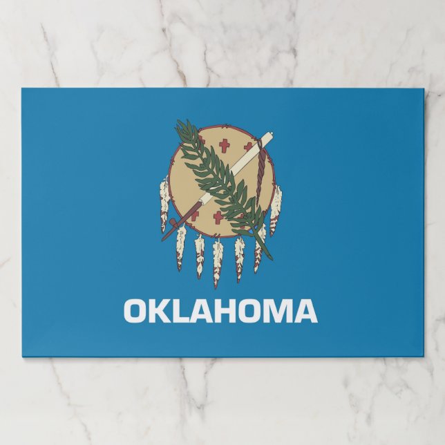 Tearaway paper pad with Flag of Oklahoma, USA (Front)