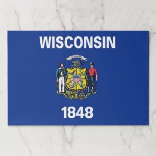 Tearaway paper pad with Flag of Wisconsin, USA