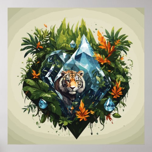 Teardrop And Diamond Fused In The Jungle Poster