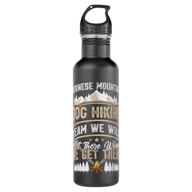 Teardrop Camper Shirt Bernese Mountain Dog Hiking  Stainless Steel Water Bottle (Front)
