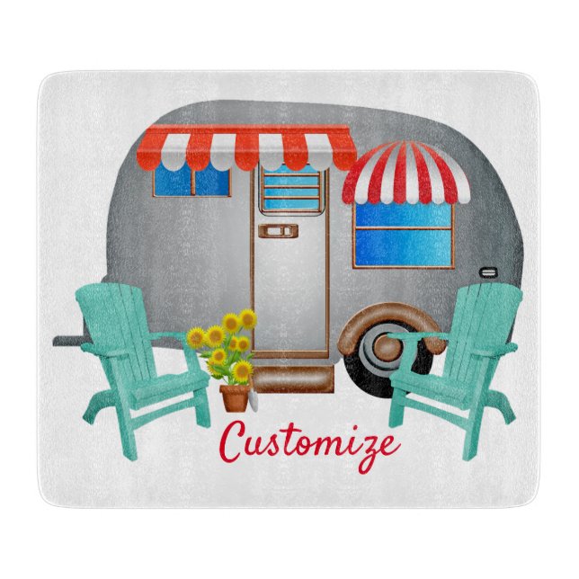 Teardrop Caravan Camper Thunder_Cove Cutting Board (Front)