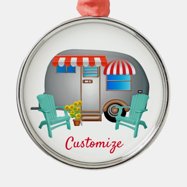 Teardrop Caravan Camper Thunder_Cove  Metal Ornament (Front)