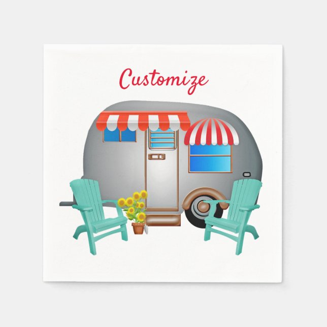 Teardrop Caravan Camper Thunder_Cove  Napkins (Front)