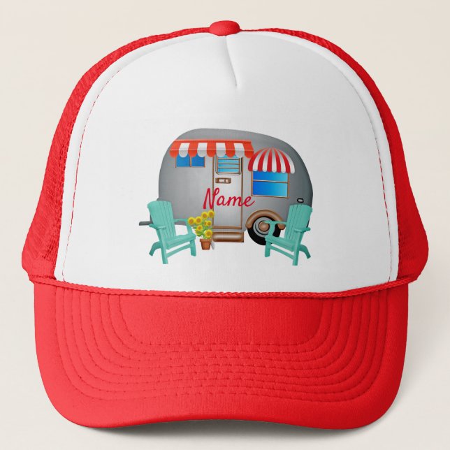 Teardrop Caravan Camper Thunder_Cove  Trucker Hat (Front)