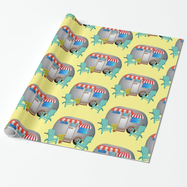 Teardrop Caravan Camper Thunder_Cove  Wrapping Paper (Unrolled)