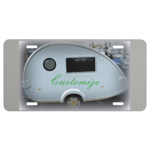 Teardrop gypsy caravan happy glamping  On caravan License Plate