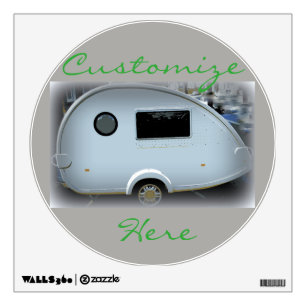 Teardrop gypsy caravan happy glamping On caravan Wall Decal