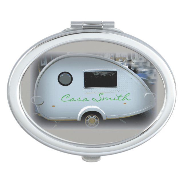 Teardrop gypsy caravan happy glamping vanity mirror (Front)