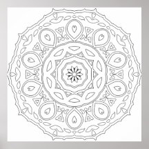 Teardrop Heart Mandala with Ornate Leaf Layers