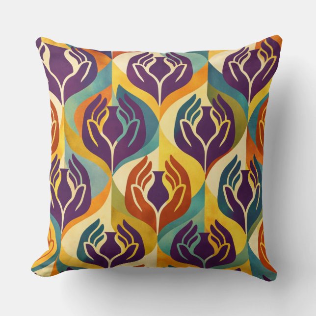 Teardrop Mid-Century Modern  Throw Pillow (Front)