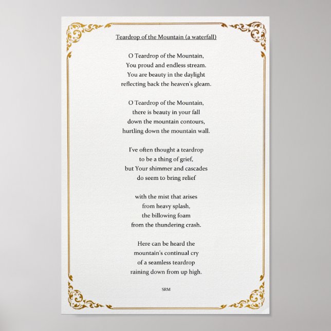 Teardrop of the Mountain Poster (Front)