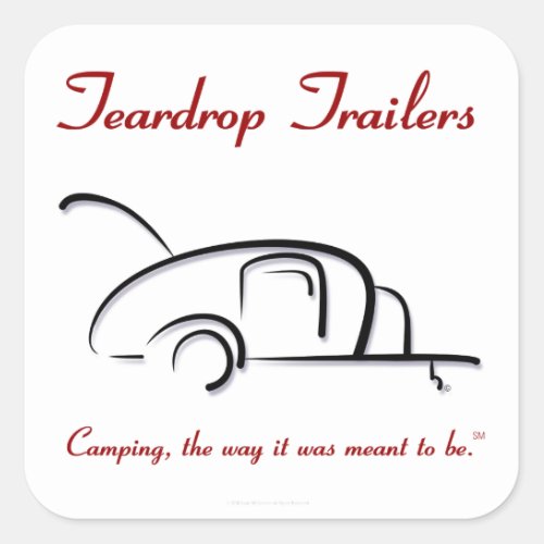 Teardrop Trailers Red Version Square Sticker