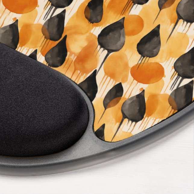 Teardrop Watercolor Pattern, Fall Palette Gel Mouse Pad (Right Side)
