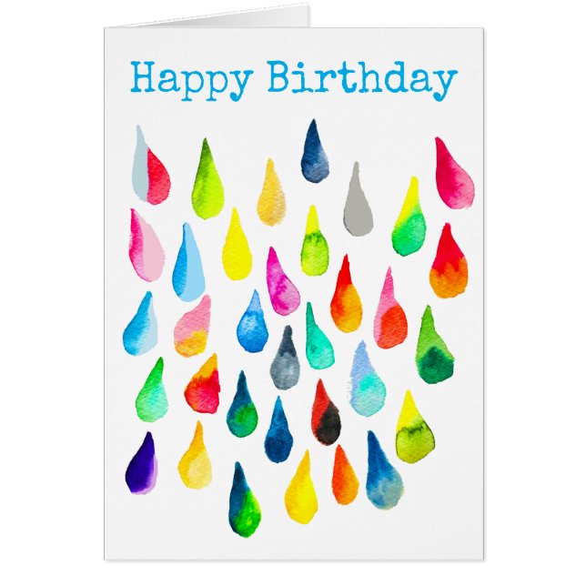 Teardrops watercolor colorful whimsical (Front)