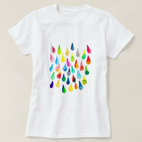 Teardrops watercolor colorful whimsical T_Shirt