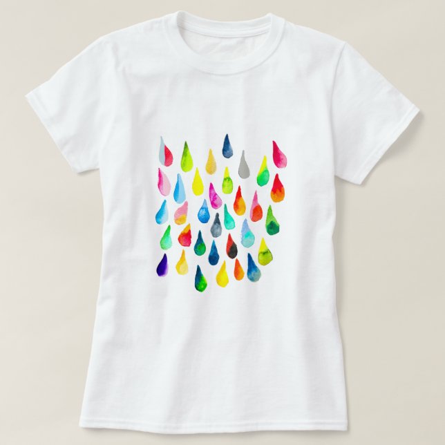 Teardrops watercolor colorful whimsical T-Shirt (Design Front)