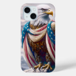 Tearful Bald Eagle Wearing American Flag iPhone 15 Case