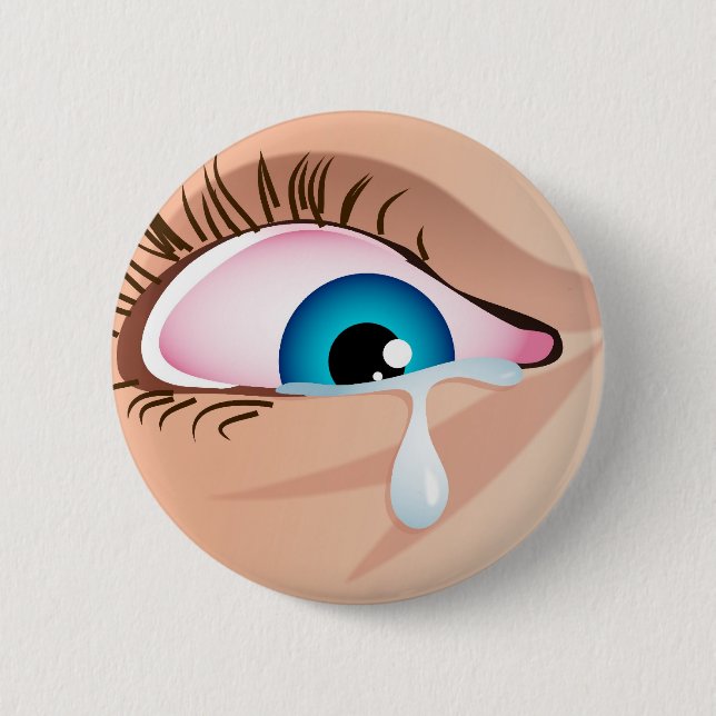 Tearful Eye Pinback Button (Front)