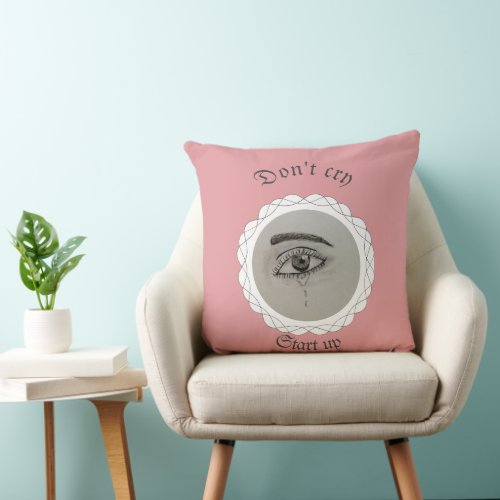 Tearing eye Throw Pillow