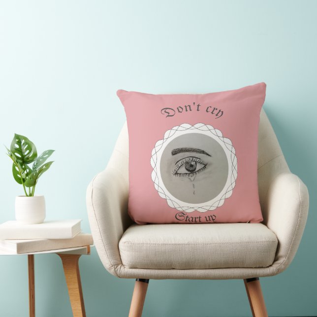 Tearing eye Throw Pillow (Chair)