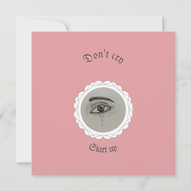 Tearing eye Throw Pillow Holiday Card (Front)