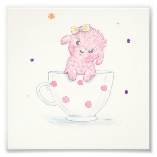 TeaRose The Pink Teacup Poodle print