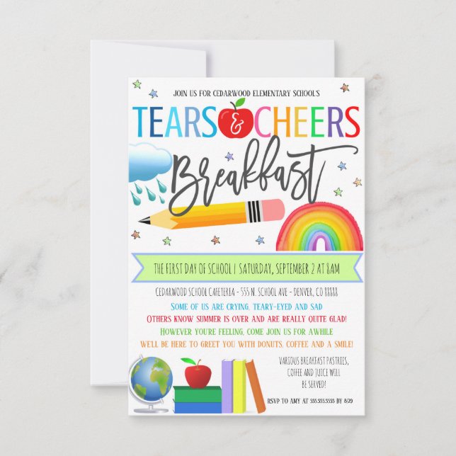 Tears and Cheers Breakfast Invitation (Front)