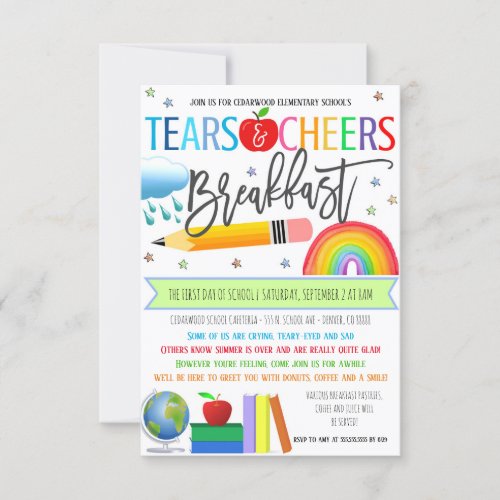 Tears and Cheers Breakfast Invitation