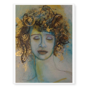 Tears Medusa Gold Klimt Maureen Girard Temporary Tattoos