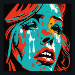 Tears of Emotion: Pop Art Style Crying Woman - Pos Poster<br><div class="desc">This captivating poster art print features a pop art style depiction of a woman's face, with tears streaming down her cheeks. The bright and bold colors of the artwork create a powerful contrast against the woman's sad expression, making it a piece that truly captures the emotions of the viewer. This...</div>