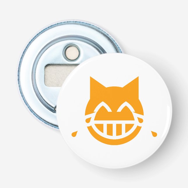 Tears of Joy Emoji Cat Bottle Opener (Front)