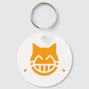 Tears of Joy Emoji Cat Keychain
