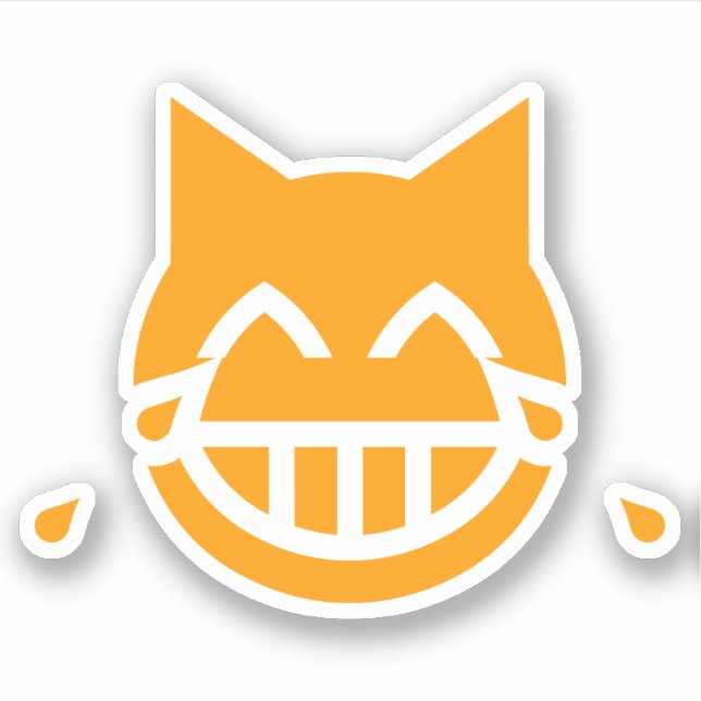 Tears of Joy Emoji Cat Sticker (Front)