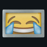Tears of Joy emoji funny Rectangular Belt Buckle<br><div class="desc">You'll be crying with laughter at this Tears of Joy emoji fun. Junst voted 'Word of the Year' 2015 by the Oxford Dictionary - LOL indeed</div>