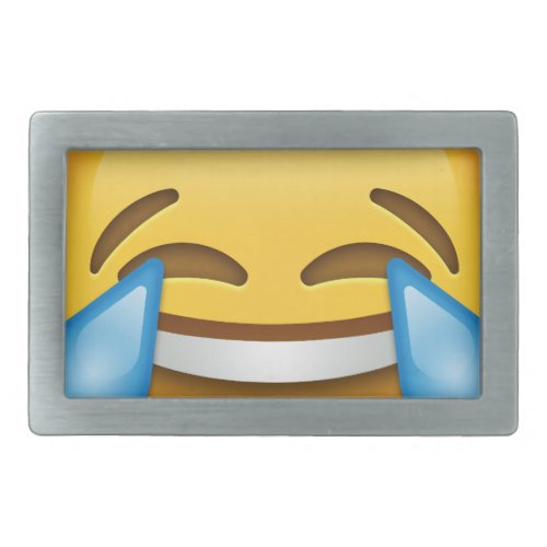 Tears of Joy emoji funny Rectangular Belt Buckle