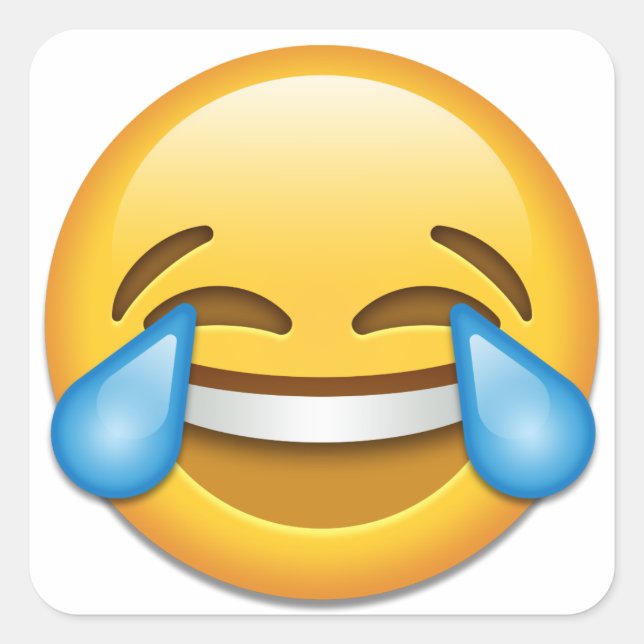 Tears of Joy emoji funny Square Sticker (Front)