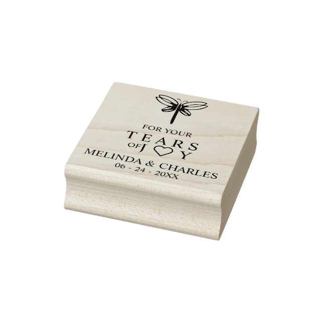 Tears of Joy for Wedding with Burgundy Dragonfly Rubber Stamp (Stamp)