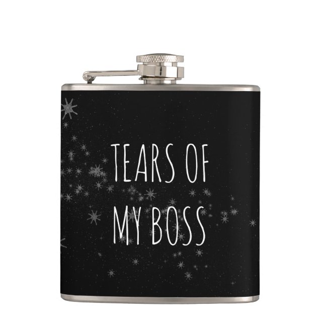 Tears of My Boss Funny Employee Gift Hip Flask (Front)