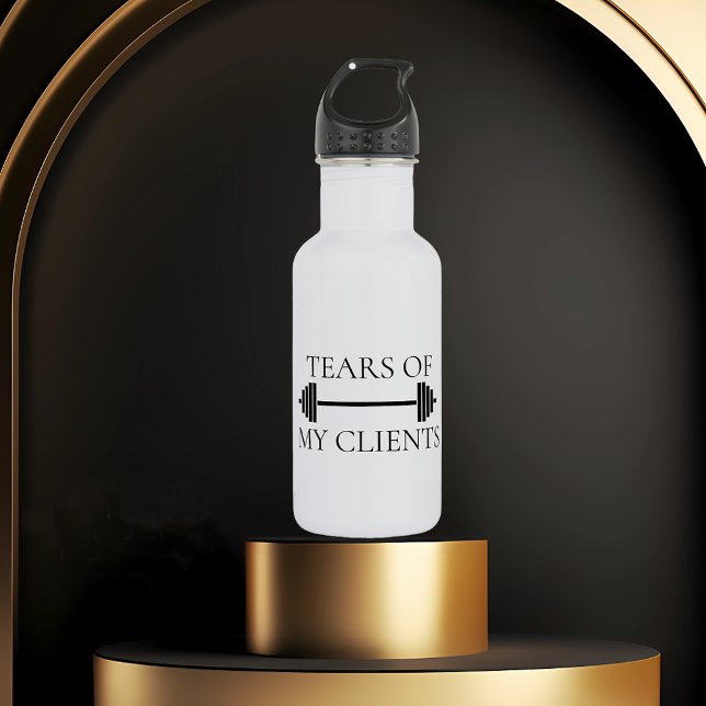 Tears of my Clients Personal Trainer Funny Stainless Steel Water Bottle (Creator Uploaded)
