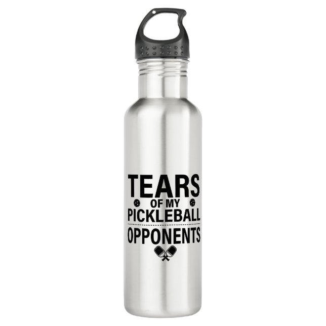 Tears of my Pickleball Funny minimal Pickleball Stainless Steel Water Bottle (Front)