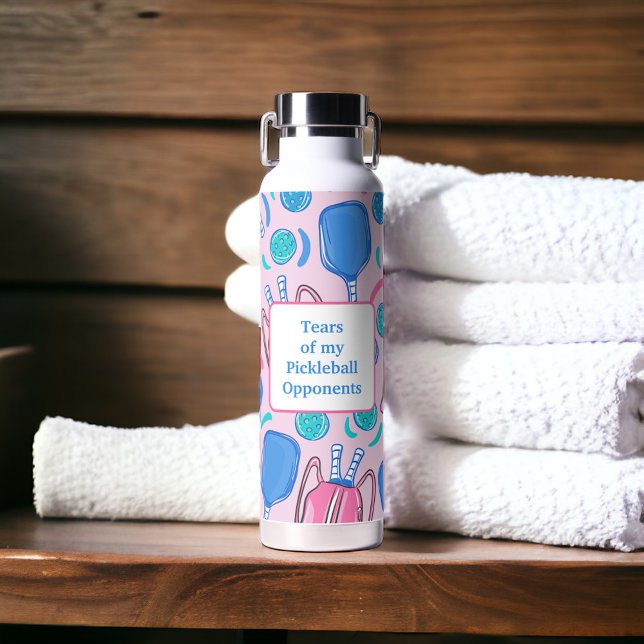 Tears of my Pickleball Opponents Pickleball Pink  Water Bottle (Creator Uploaded)